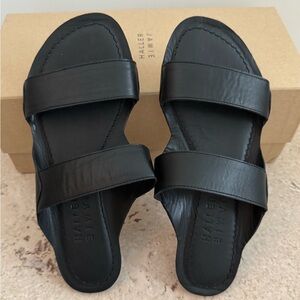 Jamie Haller The Two-strap Slide Sandal in black leather 36